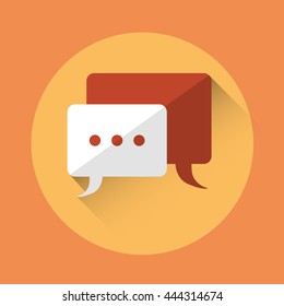Chat Social Network Communication Message Icon Flat Vector Illustration