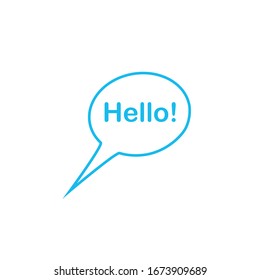 Chat speach bubble with hello word. welcome greeting message. Stock Vector illustration isolated on white background.