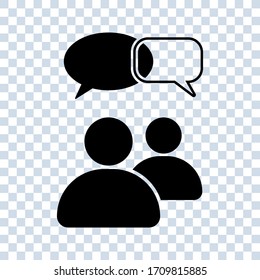 Chat, speak sign, talk icon Communication concept on blank background