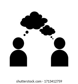 Chat, signo de voz, icono de charla Concepto de comunicación en blanco.Eps10