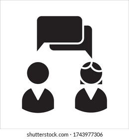 Chat, signo de voz, icono de charla Concepto de comunicación sobre fondo blanco 
