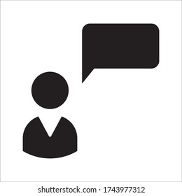 Chat, signo de voz, icono de charla Concepto de comunicación sobre fondo blanco 