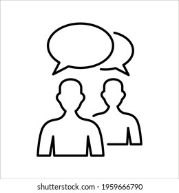 Chat, speak sign, talk icon Communication concept on white background. color editable