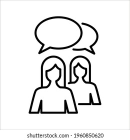 Chat, speak sign, talk icon Communication concept on white background. color editable