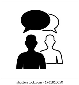 Chat, speak sign, talk icon Communication concept on white background. color editable