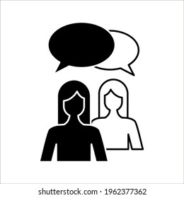 Chat, speak sign, talk icon Communication concept on white background. color editable