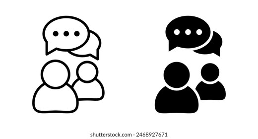 Chat, signo de voz, icono de conversación Concepto de comunicación. para concepto móvil y Diseño web. Ilustración vectorial