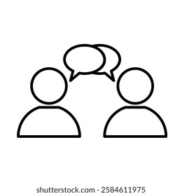Chat, speak sign, talk icon, simple flat style, illustration, logo sign symbol pictogram template, for ui or ux isolated on white for mobile app, editable