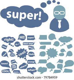 chat & speaking icons, signs, vector illustrations