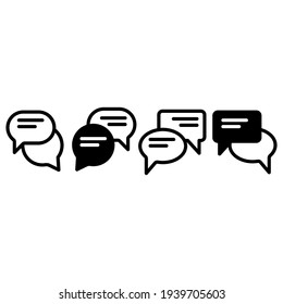 Juego de iconos de chat y Spech Bubble o voice.  Ilustración vectorial aislada en un fondo en blanco que se puede editar y cambiar de color.