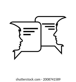Chat y Spech Bubble o iconos de voz. Ilustración vectorial aislada en un fondo en blanco que se puede editar y cambiar de color.