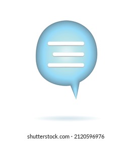 Chat Speech 3D Bubble for Communication concept and Web UI