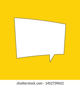 Chat, speech bubble, cartoonish, simple design, high resoultion EPS Vector Yellow Background