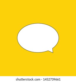 Chat, speech bubble, cartoonish, simple design, high resoultion EPS Vector Yellow Background