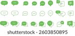 Chat speech bubble design icon set