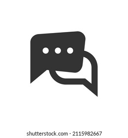 Chat speech bubble and dialog balloon filled style vector icon