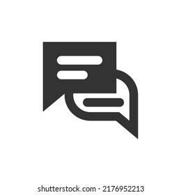 Chat speech bubble and dialog balloon filled style vector icon