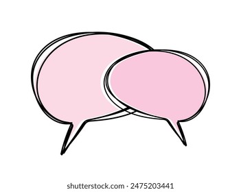 Chat speech bubble drawing. Vector illustration design for prints, posters, social media, network.