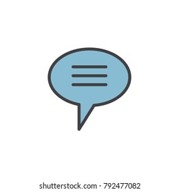Chat speech bubble filled outline icon, line vector sign, linear colorful pictogram isolated on white. Chatting symbol, logo illustration. Pixel perfect vector graphics