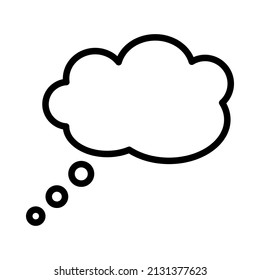 Chat speech bubble flat line icon. Outline sign for mobile concept and web design, store.