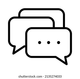 Icono de línea plana de la burbuja del discurso de chat. Símbolo de esquema para concepto móvil y diseño web, tienda.