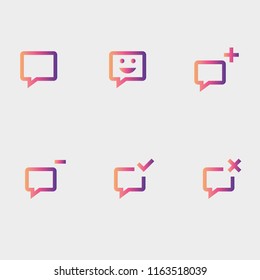 Chat and Speech Bubble gradient icons Set