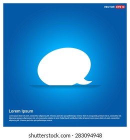 Chat Speech Bubble Icon - abstract logo type icon - abstract glowing blue background. Vector illustration