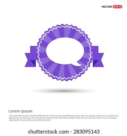 Chat Speech Bubble Icon - abstract logo type icon - Retro vintage badge and label Purple background. Vector illustration