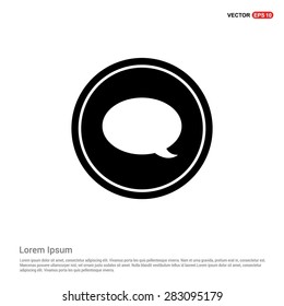 Chat Speech Bubble Icon - abstract logo type icon - black circle background. Vector illustration