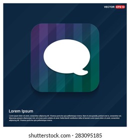 Chat Speech Bubble Icon - abstract logo type icon - Purple, blue & green polygonal button abstract colorful shiney background. Vector illustration