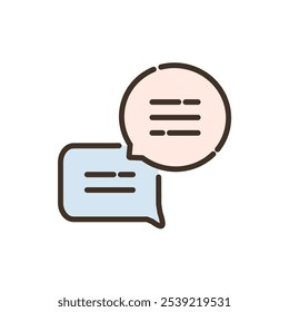 Chat speech bubble icon. Communication, message, dialog concepts. Minimal colored outline design isolated illustration.