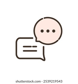 Chat speech bubble icon. Communication, message, dialog concepts. Minimal colored outline design isolated illustration.