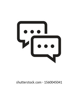 Chat speech bubble icon design. Message communicatin icon sign. Online consulting symbol. Line art vector icon. 