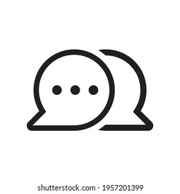 Chat- und Sprachblase-Symbol einzeln auf weißem Hintergrund, Vektorgrafik.