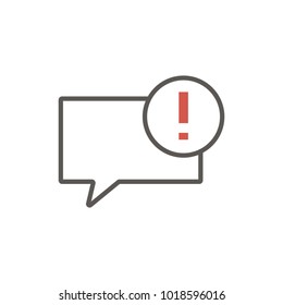 Chat and Speech Bubble Icon on White Background. Error. Vector. warning