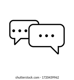 Icono de Charla y burbuja de voz en fondo blanco. Vector. Pasos 10