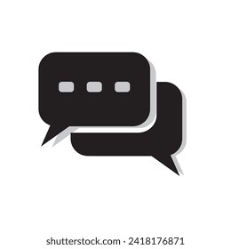 Chat and Speech Bubble Icon on White Background. talk icon chat logo template Vector	
