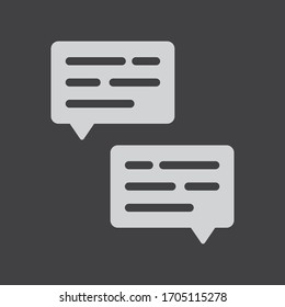Chat speech bubble icon. Online conversation dialogue symbol.