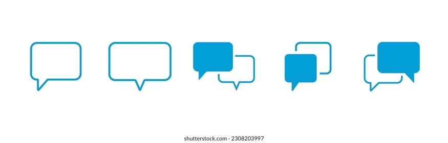 
Chat and Speech Bubble icon set. Blank empty Talk bubbles vector design elements.message bubble icon Different style.Greeting card design for web,banner,social media. Vector illustration.