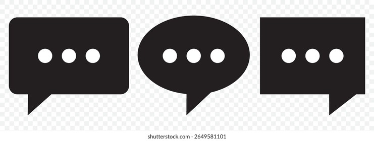 Chat and Speech Bubble icon set vector illustration logo template for many purpose. Isolated on Transparent background. 