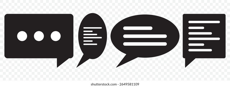 Chat and Speech Bubble icon set vector illustration logo template for many purpose. Isolated on Transparent background. 