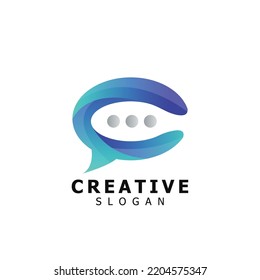 Chat speech bubble icon template.