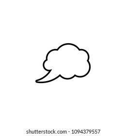 Chat speech bubble icon. Vector. Black contour. Line symbol. Tint, hint. 