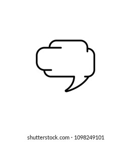 Chat speech bubble icon. Vector. Black contour. Line symbol. Tint, hint. 