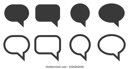 Chat and Speech Bubble icons Set on White Background. Vector