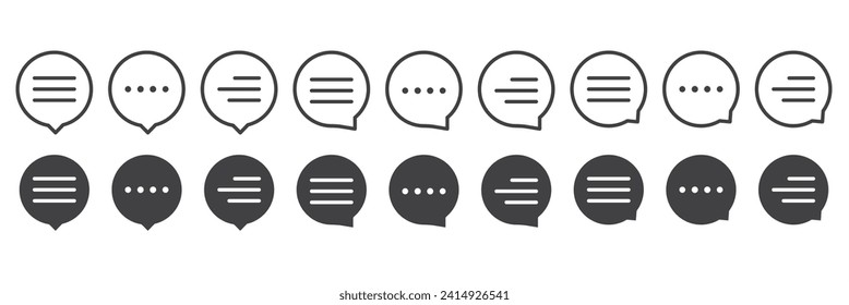 Chat and speech bubble icons set, Chat Bubbles icon isolated vector illustration. Online text message, communication icons. talk bubble, dialog. Web icon set. Online communication. Conversation, SMS.