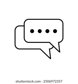 Iconos de la burbuja del chat y del discurso fijados en el fondo blanco. Vector