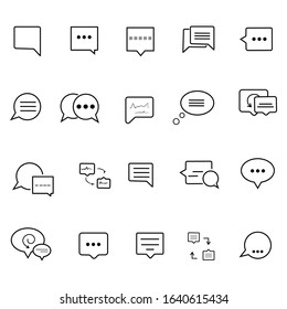 Chat and Speech Bubble Iicons Set on White Background. Vector
Minimal Set of Chat Bubble Line Icons. Editable Stroke. conversation chat icon symbol