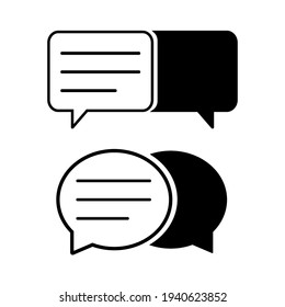 Chat and Speech Bubble Iicons Set on White Background. Vector