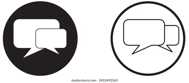 Chat and Speech Bubble Iicons Set on White Background. Vector